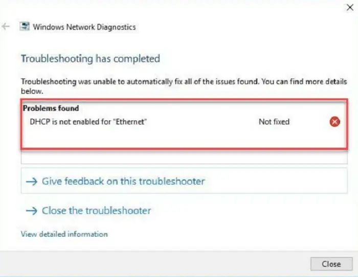 Troubleshoot DHCP Lookup Failed