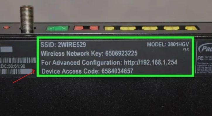 AT&T u-verse modem access code