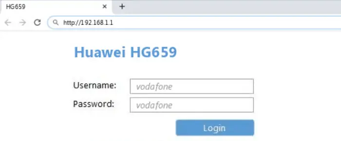 hg659 default password