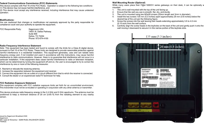 sagemcom router's manual