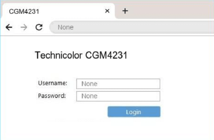 technicolor cgm4231mdc login IP