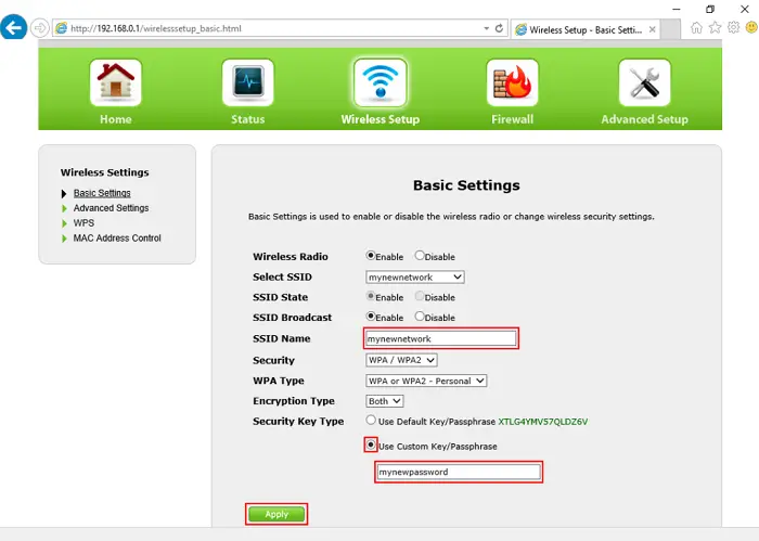 Make a new WPA Pre-Shared Key WiFi Password join your home Wi-Fi network.