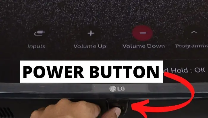 power button on the tv panel