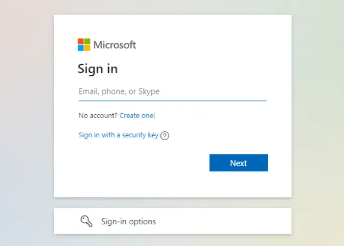 sign in account
