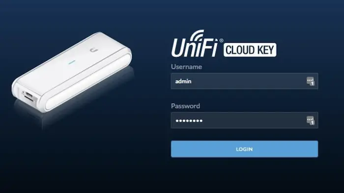 unifi cloud key login