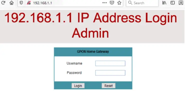 ip address login admin
