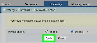 disable firewall