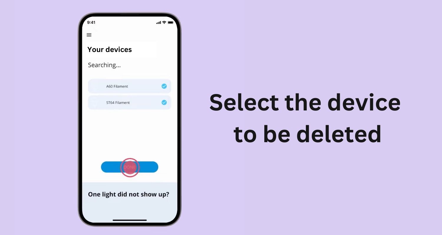 delete device from wiz app